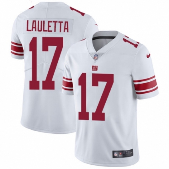 Youth Nike New York Giants 17 Kyle Lauletta White Vapor Untouchable Limited Player NFL Jersey