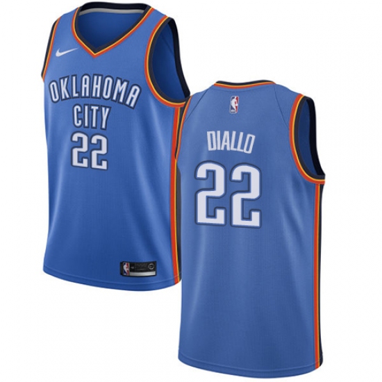 Men's Nike Oklahoma City Thunder 22 Hamidou Diallo Swingman Royal Blue NBA Jersey - Icon Edition