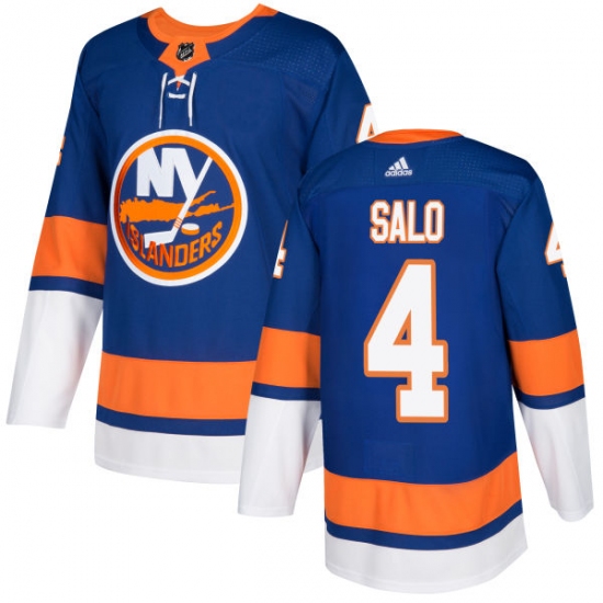 Men's Adidas New York Islanders 4 Robin Salo Premier Royal Blue Home NHL Jersey