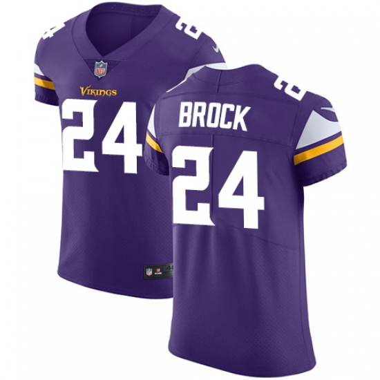 Men's Nike Minnesota Vikings 24 Tramaine Brock Purple Team Color Vapor Untouchable Elite Player NFL Jersey