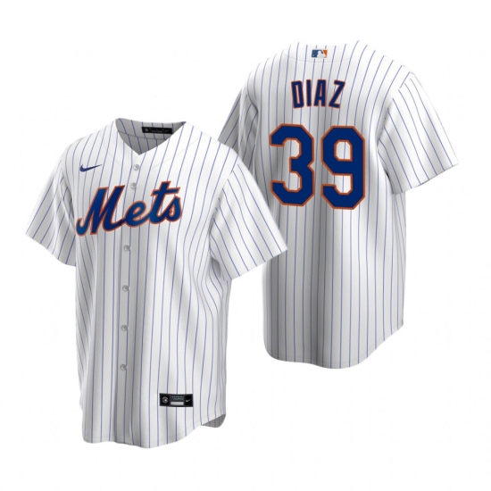 Men's Nike New York Mets 39 Edwin Diaz White 2020 Home Stitched Baseball Jersey