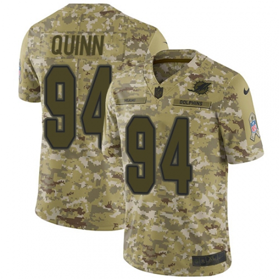 Men's Nike Miami Dolphins 94 Robert Quinn Limited Camo 2018 Salute to Service NFL Jersey
