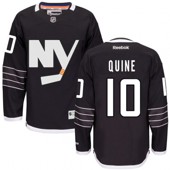 Women's Reebok New York Islanders 10 Alan Quine Authentic Black Third NHL Jersey