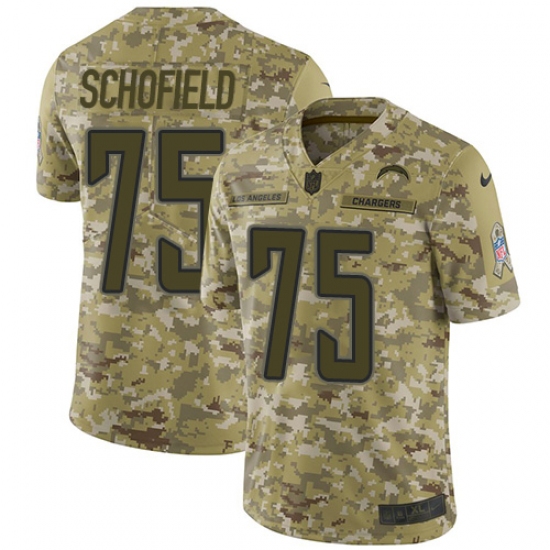 Men's Nike Los Angeles Chargers 75 Michael Schofield Limited Camo 2018 Salute to Service NFL Jersey