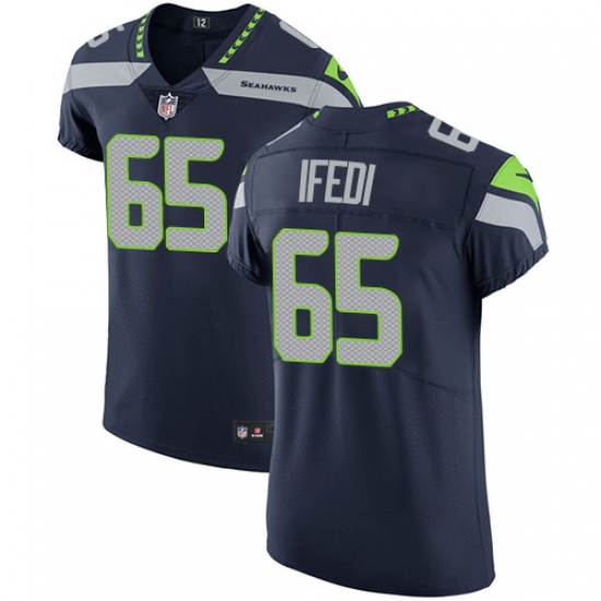 Men's Nike Seattle Seahawks 65 Germain Ifedi Navy Blue Team Color Vapor Untouchable Elite Player NFL Jersey