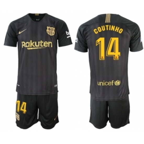 Barcelona 14 Coutinho Black Soccer Club Jersey