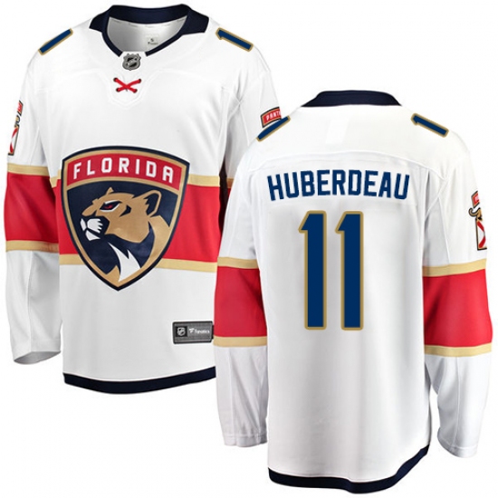 Men's Florida Panthers 11 Jonathan Huberdeau Fanatics Branded White Away Breakaway NHL Jersey