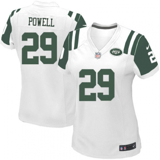 Women's Nike New York Jets 29 Bilal Powell Game White NFL Jersey