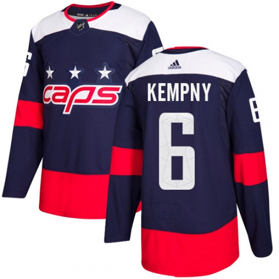 Youth Adidas Washington Capitals 6 Michal Kempny Authentic Navy Blue 2018 Stadium Series NHL Jersey