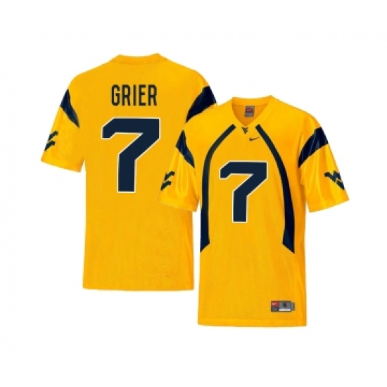 West Virginia Mountaineers 7 Will Grier Gold College Football Jersey