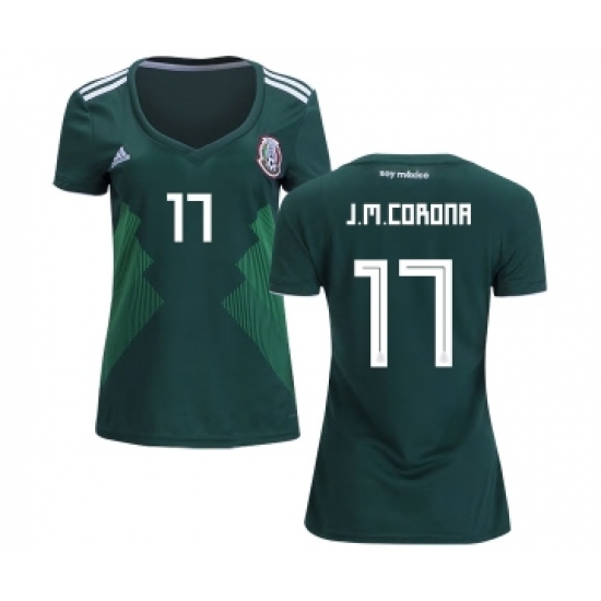 Women's Mexico 17 J.M.Corona Home Soccer Country Jersey