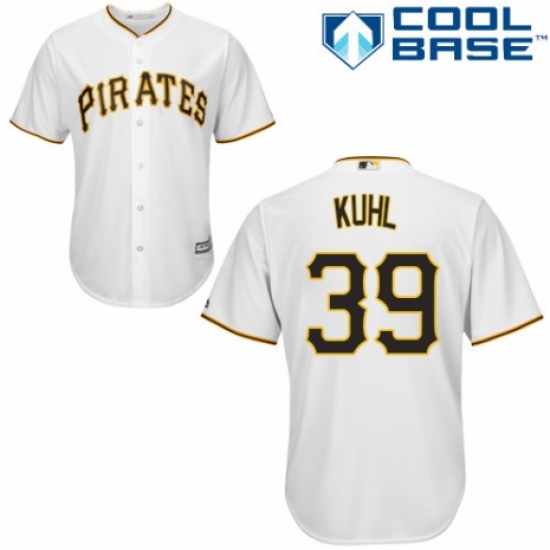 Men's Majestic Pittsburgh Pirates 39 Chad Kuhl Replica White Home Cool Base MLB Jersey