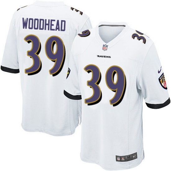 Men's Nike Baltimore Ravens 39 Danny Woodhead Game White NFL Jersey
