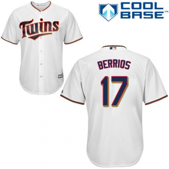 Youth Majestic Minnesota Twins 17 Jose Berrios Authentic White Home Cool Base MLB Jersey