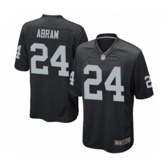 Men's Oakland Raiders 24 Johnathan Abram Game Black Team Color Football Jersey