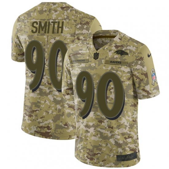 Youth Nike Baltimore Ravens 90 Za Darius Smith Limited Camo 2018 Salute to Service NFL Jersey