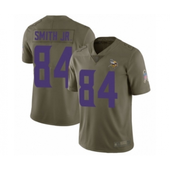Youth Minnesota Vikings 84 Irv Smith Jr. Limited Olive 2017 Salute to Service Football Jersey