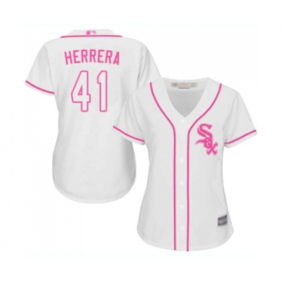 Women's Chicago White Sox 41 Kelvin Herrera Replica White Fashion Cool Base Baseball Jersey