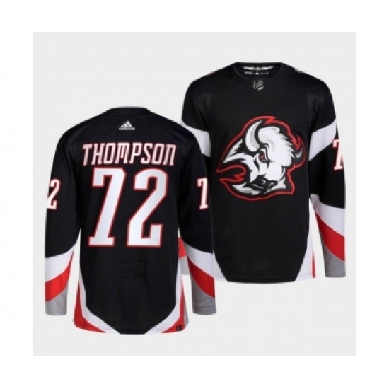Men's Buffalo Sabres 72 Tage Thompson Black 2022-23 Stitched Jersey