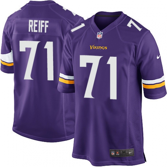 Men's Nike Minnesota Vikings 71 Riley Reiff Game Purple Team Color NFL Jersey