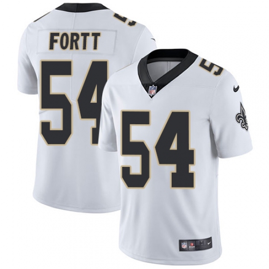 Youth Nike New Orleans Saints 54 Khairi Fortt White Vapor Untouchable Limited Player NFL Jersey