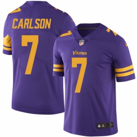 Men's Nike Minnesota Vikings 7 Daniel Carlson Limited Purple Rush Vapor Untouchable NFL Jersey