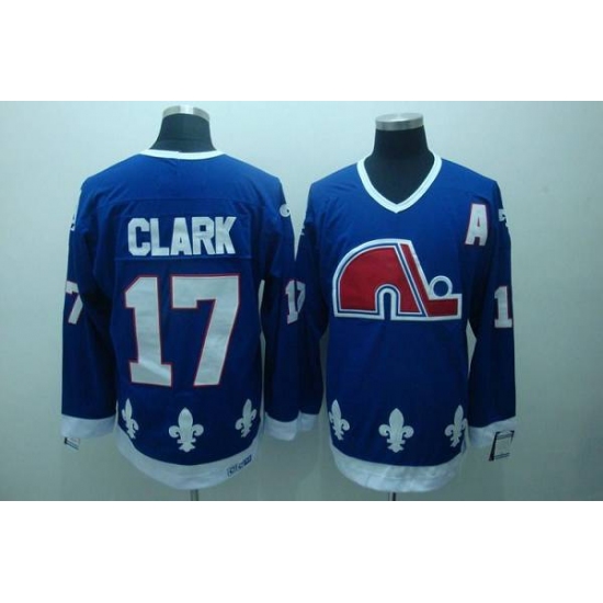 Nordiques 17 Wendel Clark Stitched CCM Throwback blue NHL Jersey