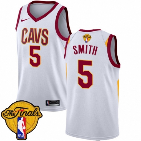 Youth Nike Cleveland Cavaliers 5 J.R. Smith Swingman White 2018 NBA Finals Bound NBA Jersey - Association Edition