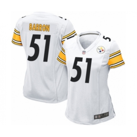 Women's Pittsburgh Steelers 51 Mark Barron Game White Football Jersey