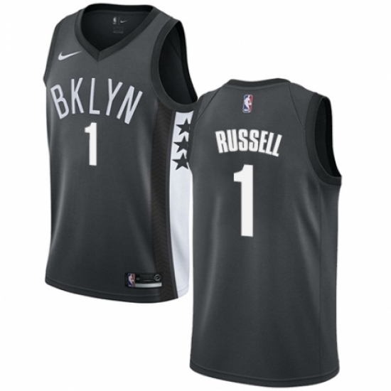 Men's Nike Brooklyn Nets 1 D'Angelo Russell Swingman Gray NBA Jersey Statement Edition