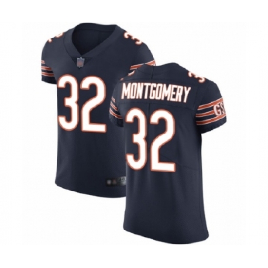 Men's Chicago Bears 32 David Montgomery Navy Blue Team Color Vapor Untouchable Elite Player Football Jersey