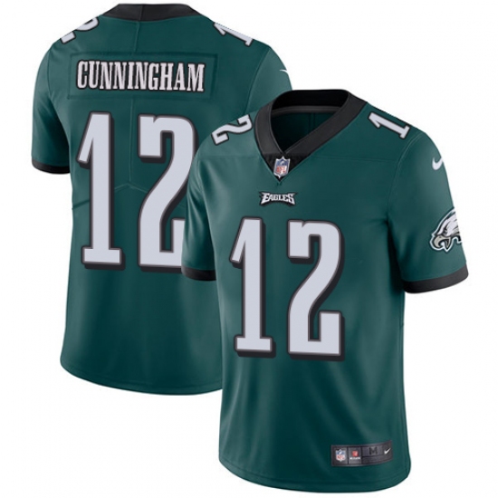 Youth Nike Philadelphia Eagles 12 Randall Cunningham Midnight Green Team Color Vapor Untouchable Limited Player NFL Jersey