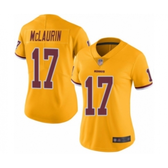 Women's Washington Redskins 17 Terry McLaurin Limited Gold Rush Vapor Untouchable Football Jersey