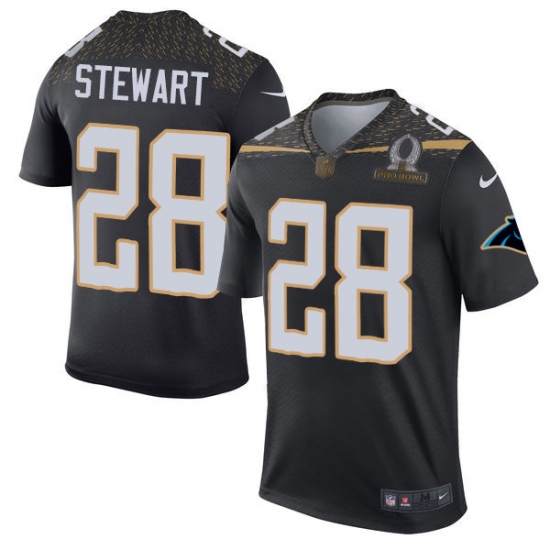 Men's Nike Carolina Panthers 28 Jonathan Stewart Elite Black Team Irvin 2016 Pro Bowl NFL Jersey