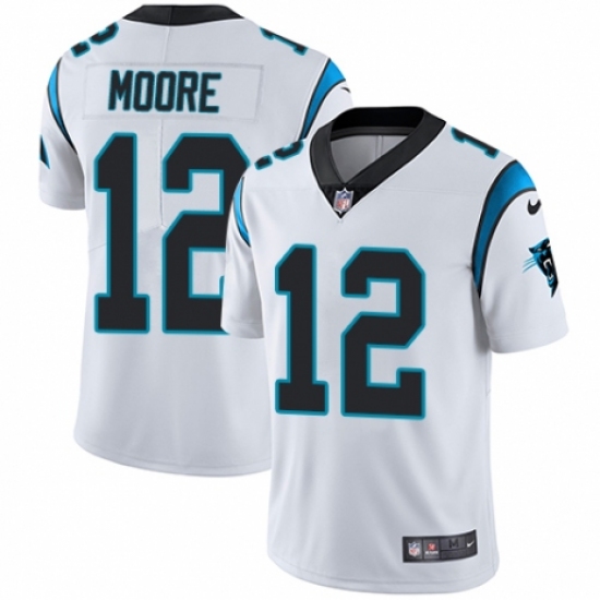 Youth Nike Carolina Panthers 12 D.J. Moore White Vapor Untouchable Limited Player NFL Jersey