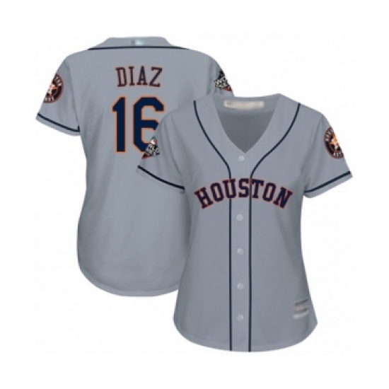 Women's Houston Astros 16 Aledmys Diaz Authentic Grey Road Cool Base 2019 World Series Bound Baseball Jersey