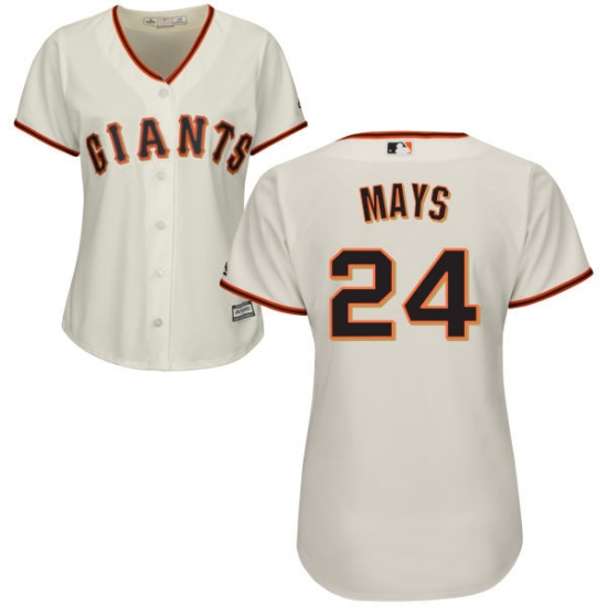 Women's Majestic San Francisco Giants 24 Willie Mays Authentic Cream Home Cool Base MLB Jersey