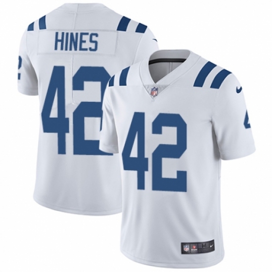 Youth Nike Indianapolis Colts 42 Nyheim Hines White Vapor Untouchable Limited Player NFL Jersey