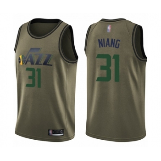 Men's Utah Jazz 31 Georges Niang Swingman Green Salute to Service Basketball Jersey