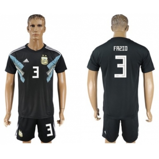 Argentina 3 Fazio Away Soccer Country Jersey