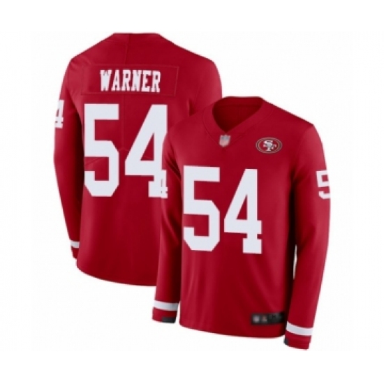 Youth San Francisco 49ers 54 Fred Warner Limited Red Therma Long Sleeve Football Jersey