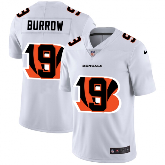 Men's Cincinnati Bengals 9 Joe Burrow White Nike White Shadow Edition Limited Jersey