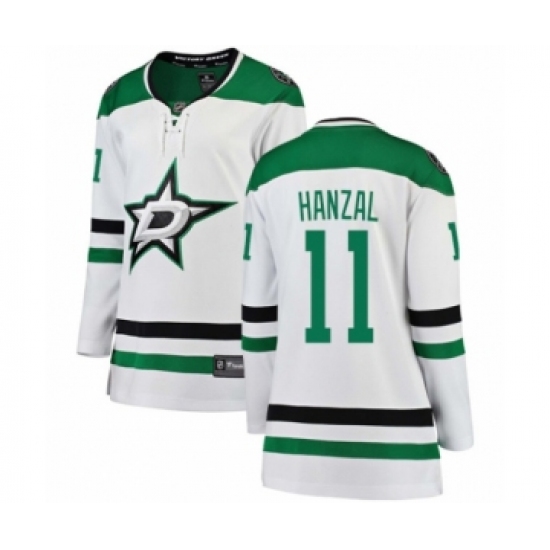 Women's Dallas Stars 11 Martin Hanzal Authentic White Away Fanatics Branded Breakaway NHL Jersey