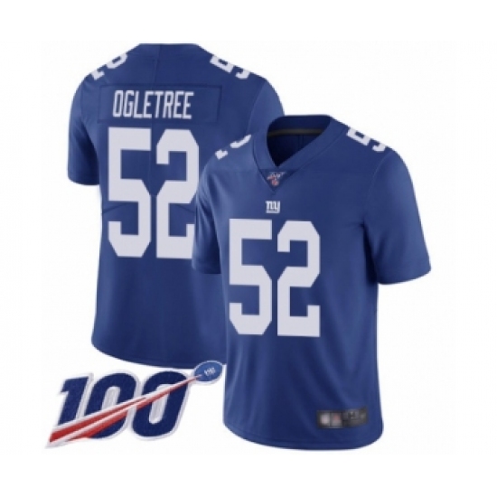 Men's New York Giants 52 Alec Ogletree Royal Blue Team Color Vapor Untouchable Limited Player 100th Season Football Jersey