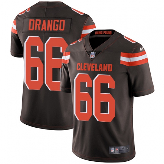 Men's Nike Cleveland Browns 66 Spencer Drango Brown Team Color Vapor Untouchable Limited Player NFL Jersey