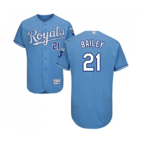 Men's Kansas City Royals 21 Homer Bailey Light Blue Alternate Flex Base Authentic Collection Baseball Jersey