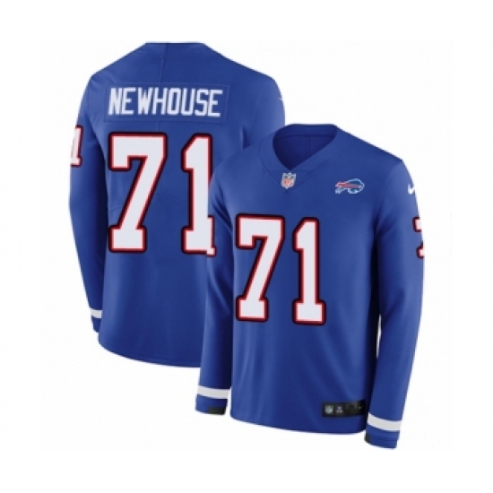 Men's Nike Buffalo Bills 71 Marshall Newhouse Limited Royal Blue Therma Long Sleeve NFL Jersey