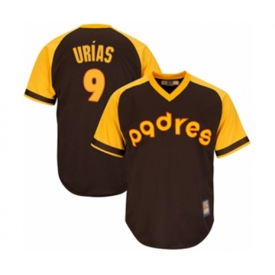 Youth San Diego Padres 9 Luis Urias Authentic Brown Alternate Cooperstown Cool Base Baseball Player Jersey
