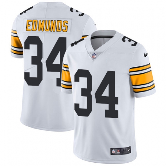 Youth Nike Pittsburgh Steelers 34 Terrell Edmunds White Vapor Untouchable Limited Player NFL Jersey
