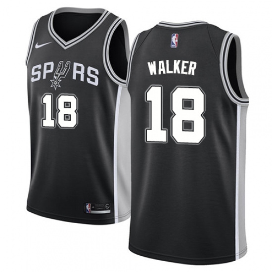 Youth Nike San Antonio Spurs 18 Lonnie Walker Swingman Black NBA Jersey - Icon Edition